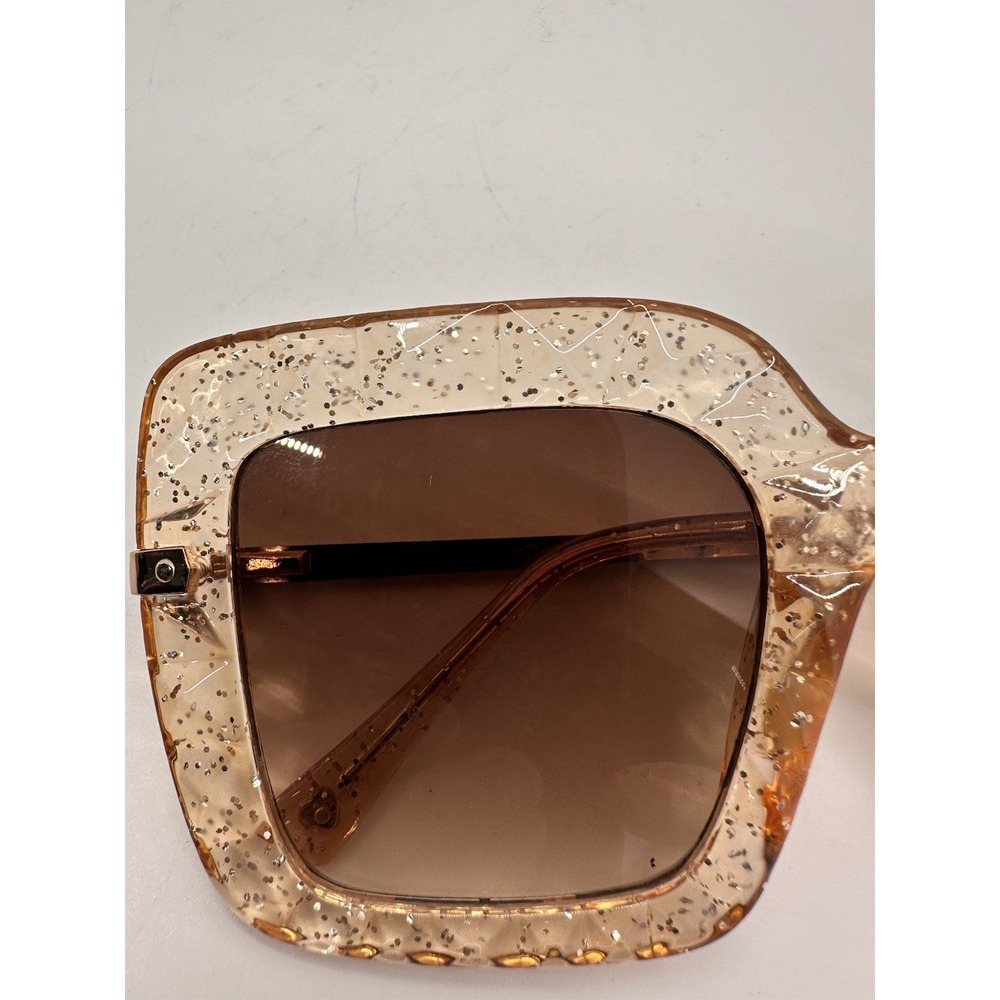 Betsey Johnson Glitter Sunglasses Swiftie Showgirl Era Oversized Square Glam - Picture 3 of 10